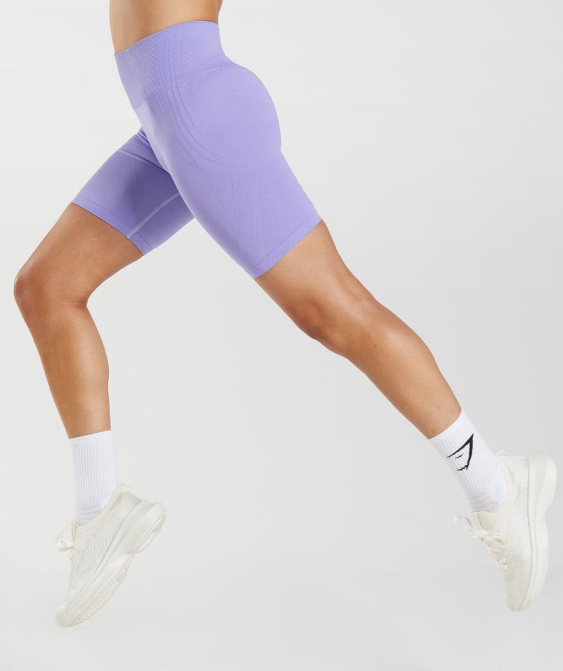 Women's Gymshark Apex Seamless Shorts Purple | NZ 7ZEPSW